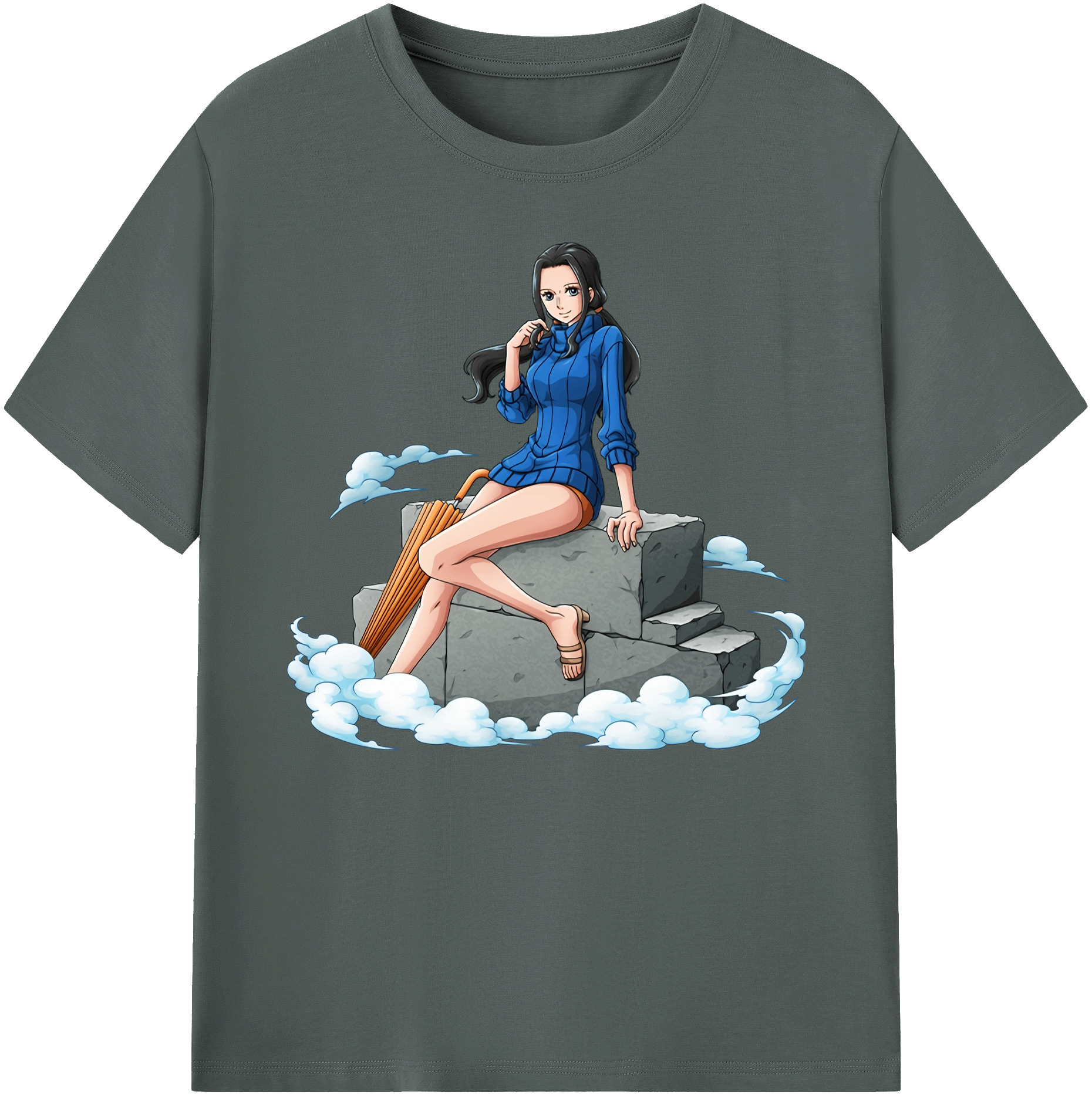 ワンピース ニコ・ロビン ONE PIECE Nico Robin 綿100％ メンズ半袖Tシャツ｜肌触りやわらか＆通気性